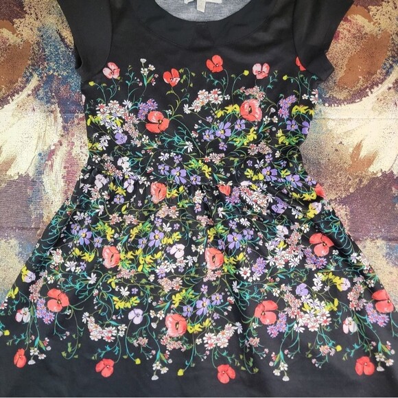 Women's Size 14 Black Multi Floral Print Sleeveless Dress BEAUTIFUL - Picture 9 of 14